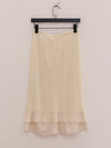 SWAYING 25 Early Autumn Double-layered patchwork skirt SW-SW25PF3B05C1-MB Beige